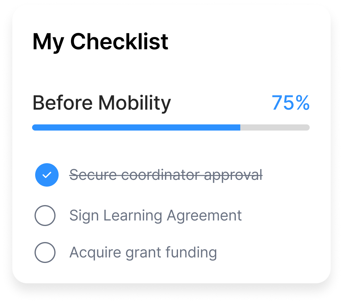 My Checklist widget